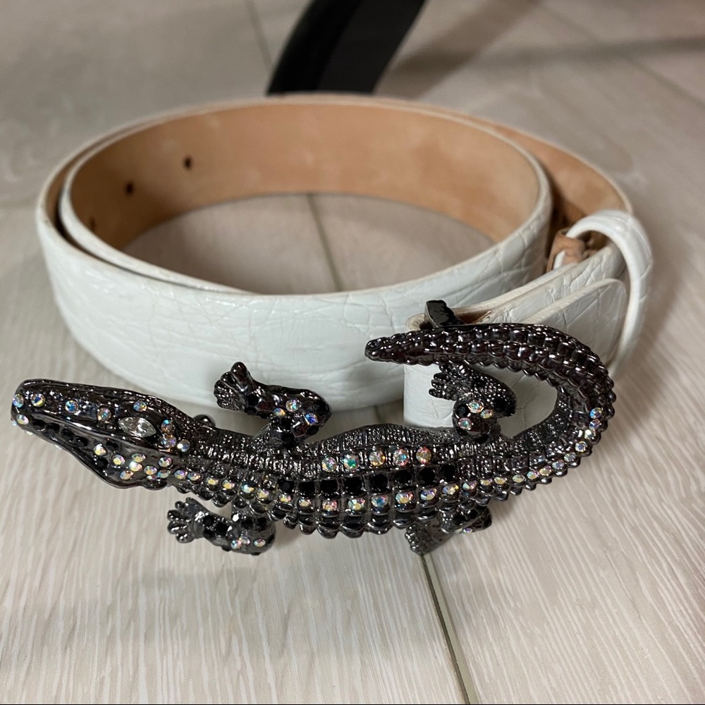 Ambrosi Abrianna white crocodile leather belt XS - Picture 11 of 16